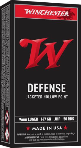 Defense 9mm Luger 147 Grain JHP Ammunition - 50 Rounds
