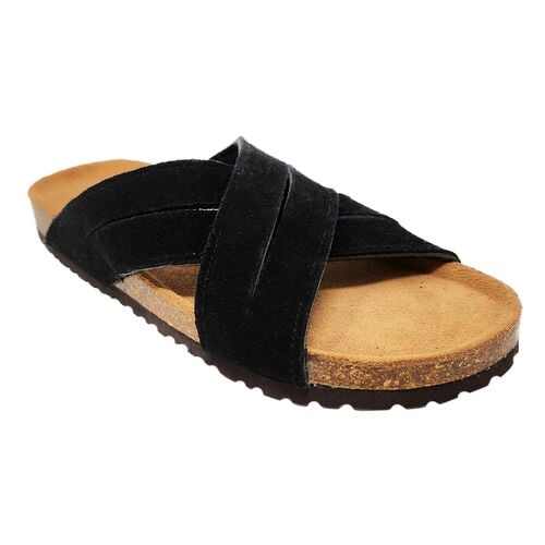 Women's Crisscross Leather Slide Sandals