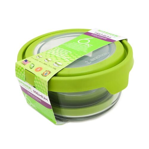 Round Glass Food Storage Container Set - 6 Piece