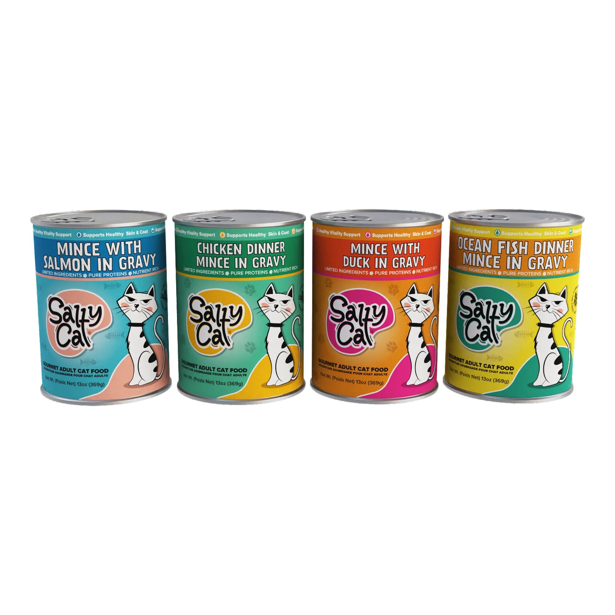 Salty Cat Premium Variety Pack in Gravy Wet Cat Food 12-Pack