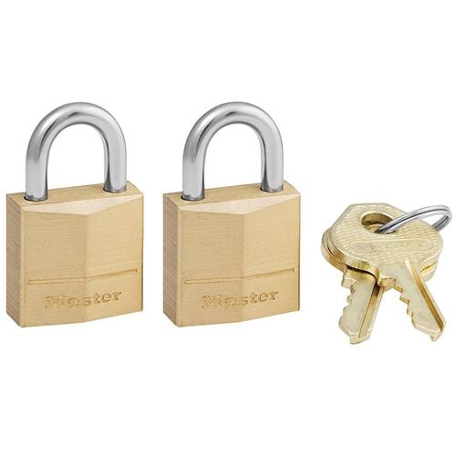 3/4" Wide Solid Brass Body Padlock - 2-Pack