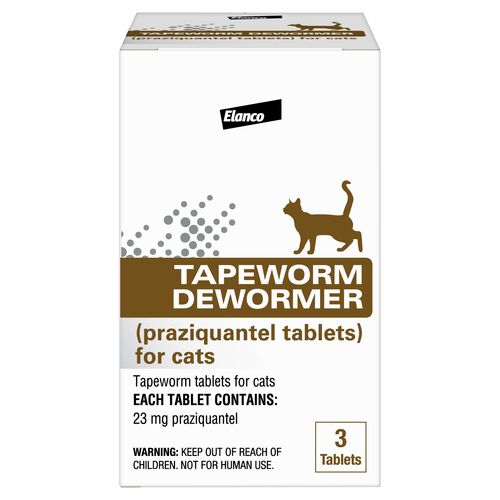 Tapeworm Dewormer (praziquantel tablets) for Cats and Kittens 6 Weeks and Older - 3-Count