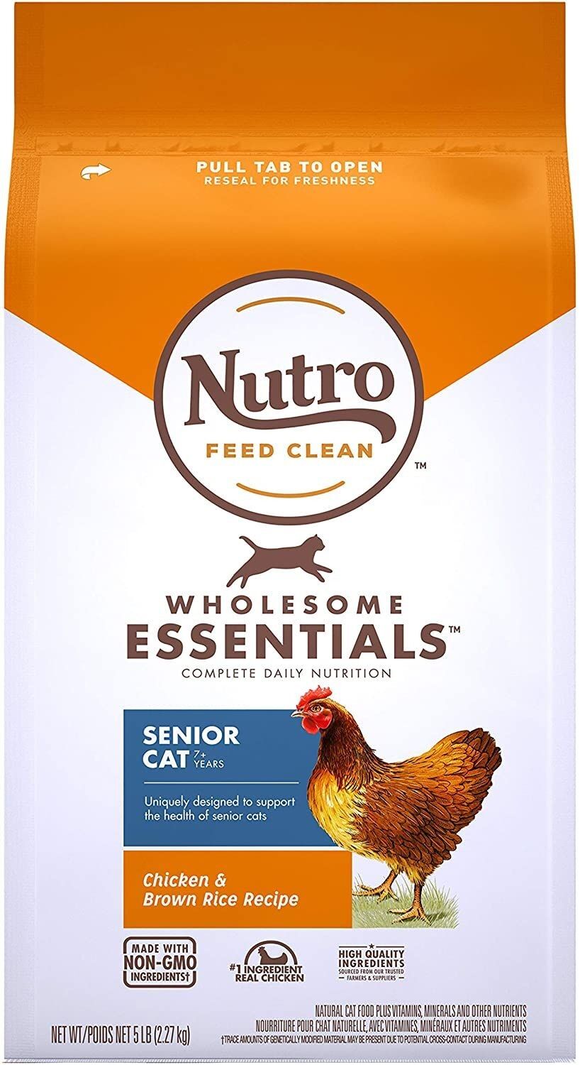Wholesome Essentials Chicken & Brown Rice Senior Dry Cat Food