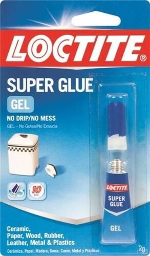 2 Gram Super Glue Tube, Clear/Colorless, Non-Drip Gel