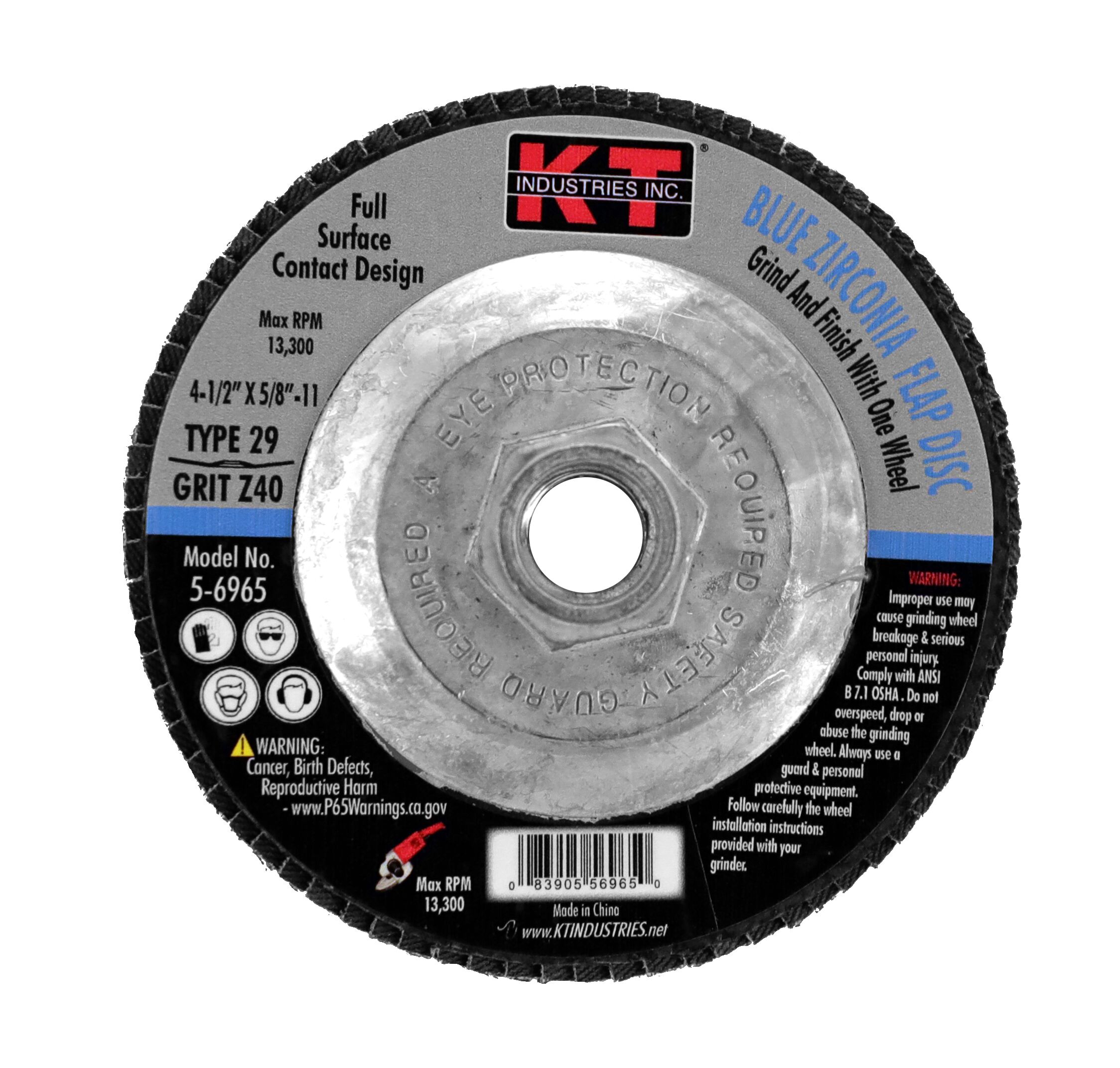 Blue Zirconia Flap Disc - 4-1/2" x 5/8-11