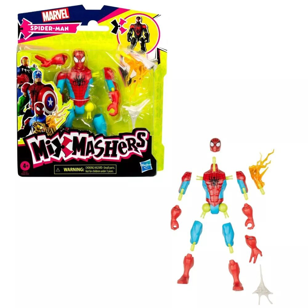 Hasbro Marvel Spider-Man, Marvel MixMashers, Action Figure d'Azione Supereroi di Spider-Man, Ottima Idea Regalo con Accessori da Mischiare e Abbinare, per Bambini e Bambine dai 4 Anni in Su