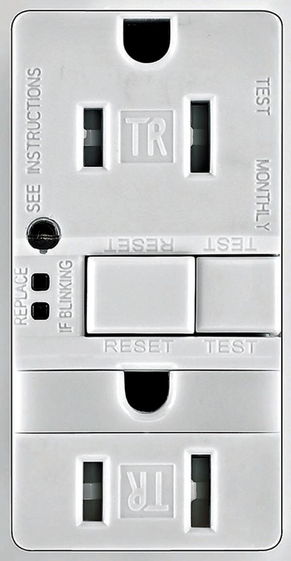 Eaton GFCI Outlet With Nightlight – 15A 125V, Tamper Resistant, Self-Testing, Includes Black Wallplate