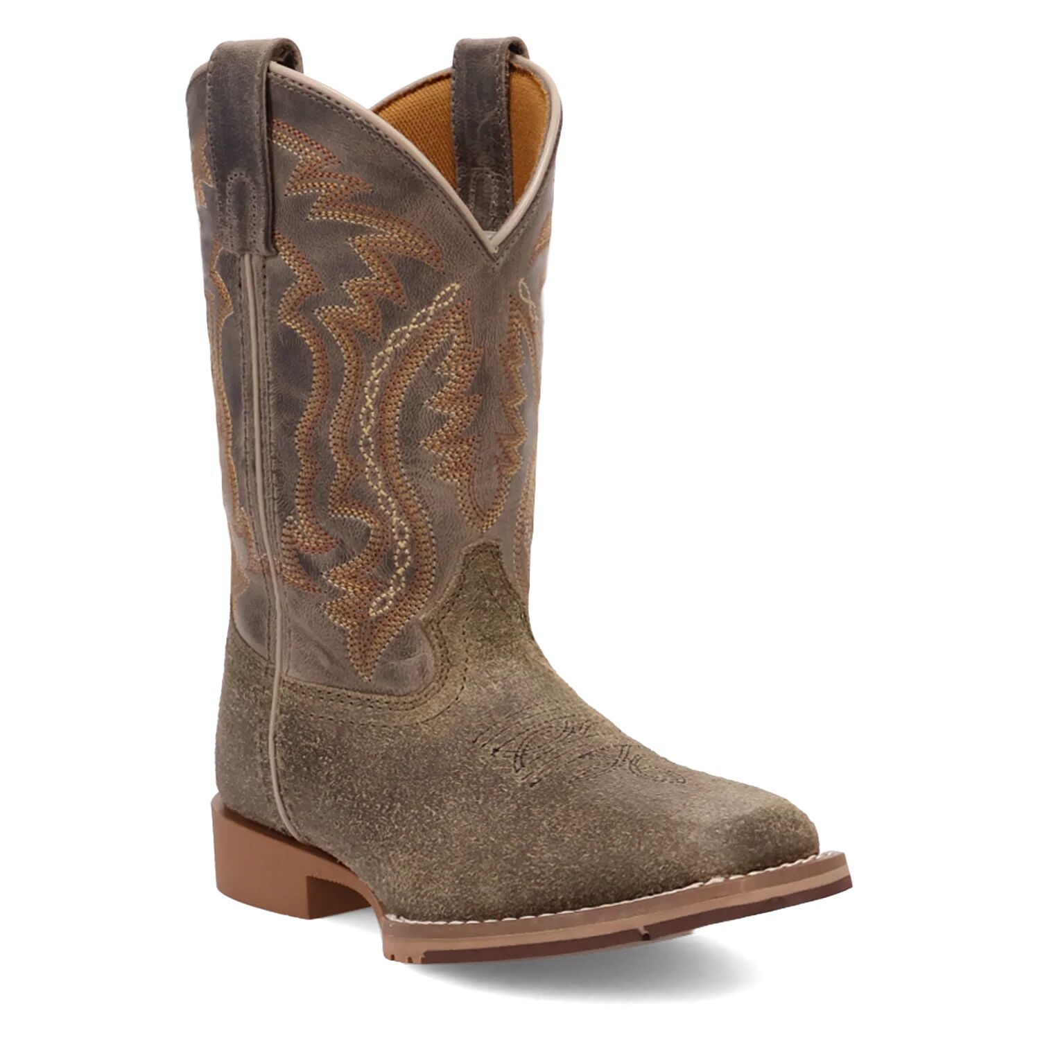 Boys Beasley Embroidered Square Toe Pull On Boots