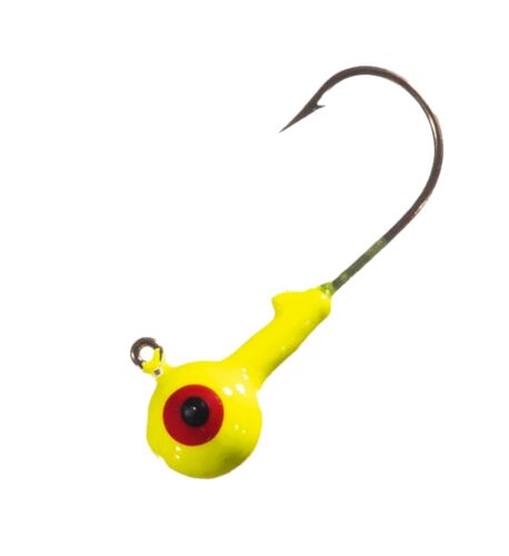 Double Eye Painted Jig with Bronze Hook 1/4 oz - Chartreuse