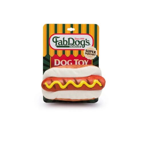 Hot Dog Squeaky Stuffing-Free Plush Dog Toy