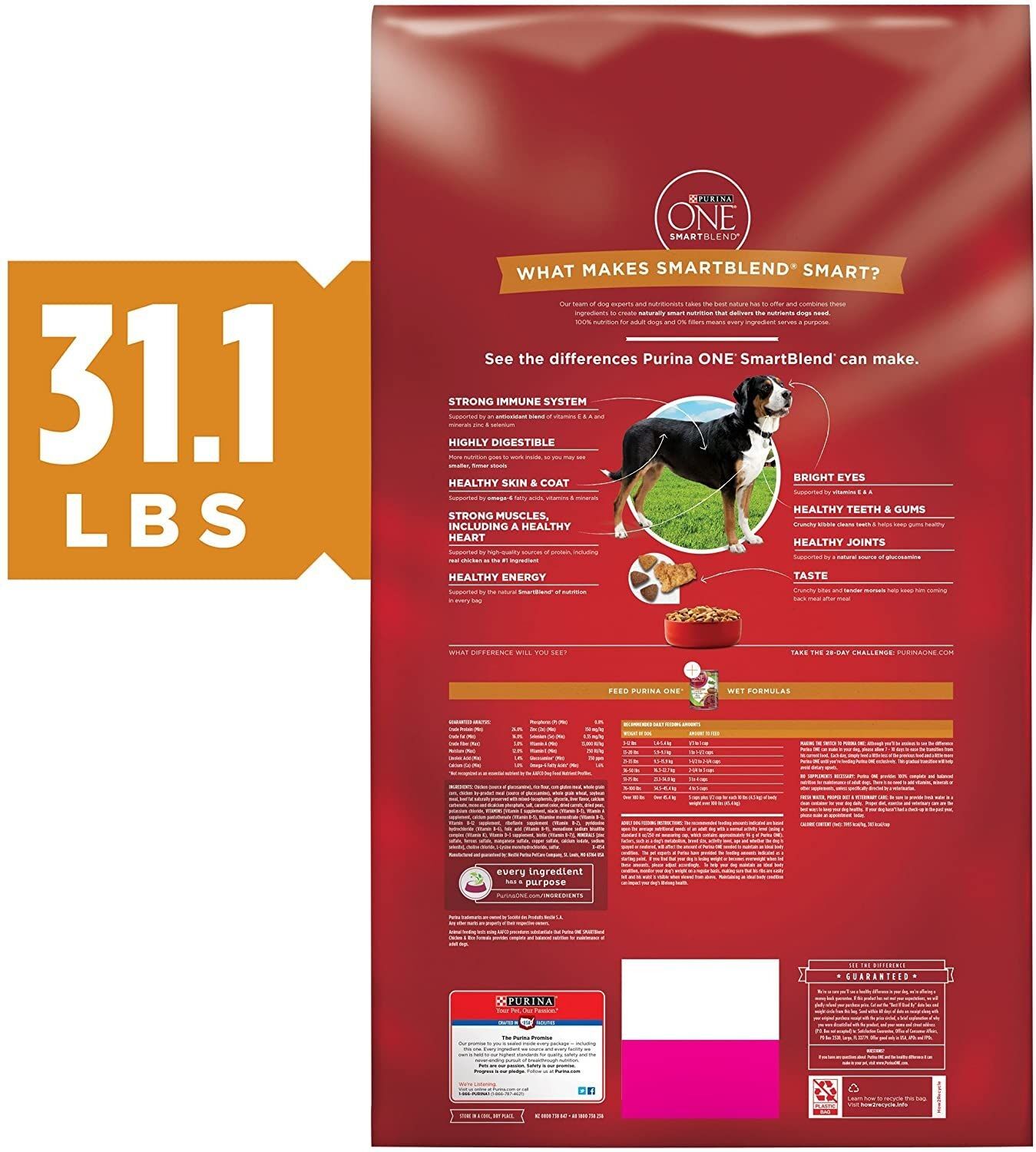ONE SmartBlend Adult Chicken & Rice Formula Dry Dog Food - 31.1 Lb