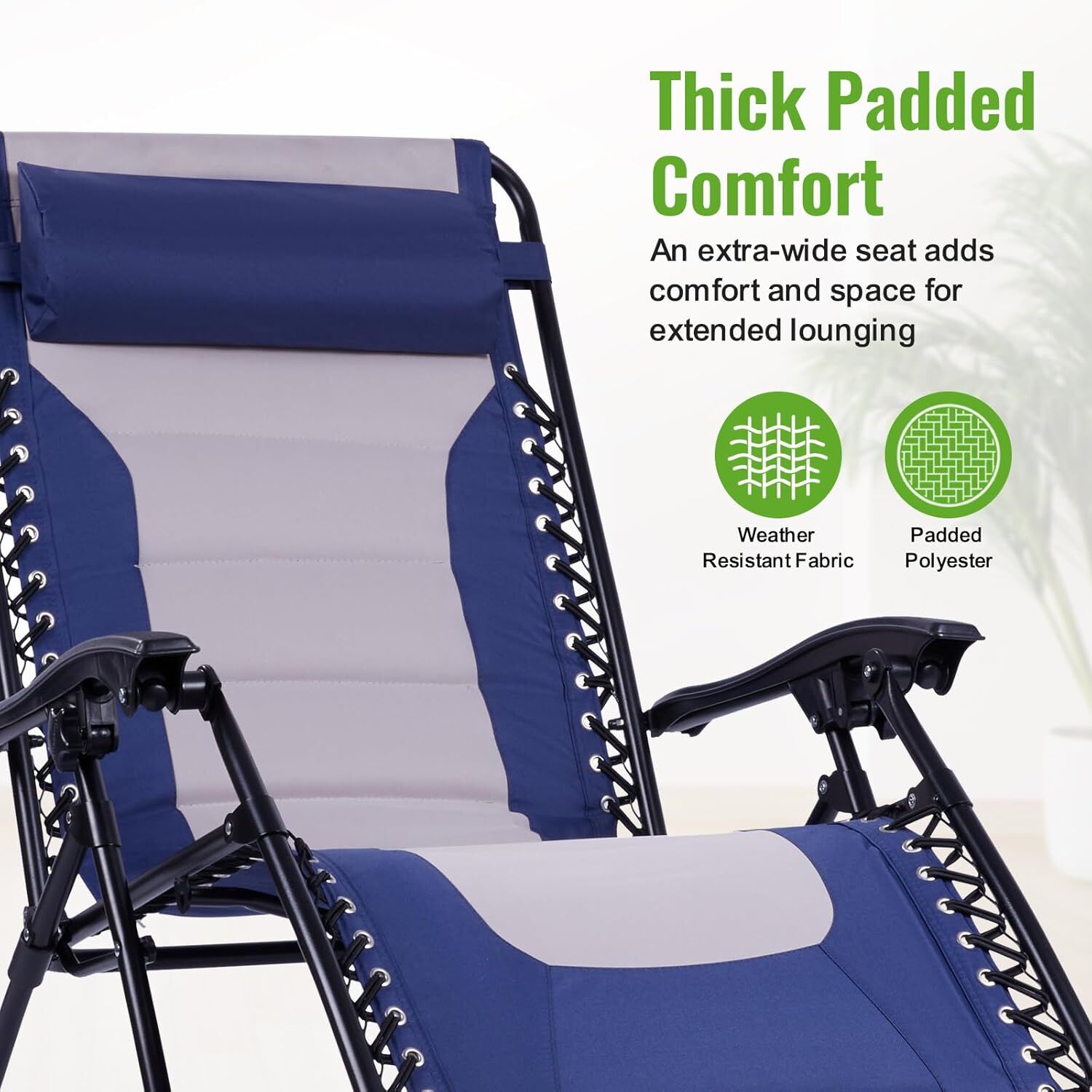 Backyard Expressions Deluxe XL Padded Anti-Gravity Lounger with