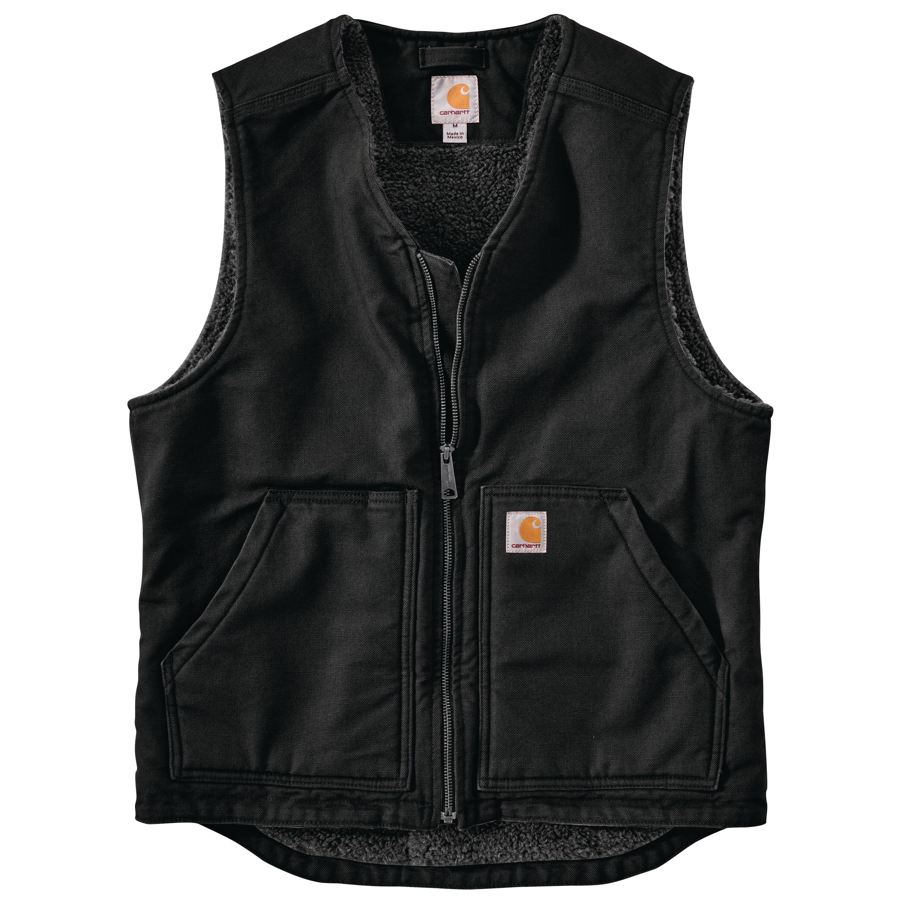 Men's Washed Duck Sherpa-Lined Vest