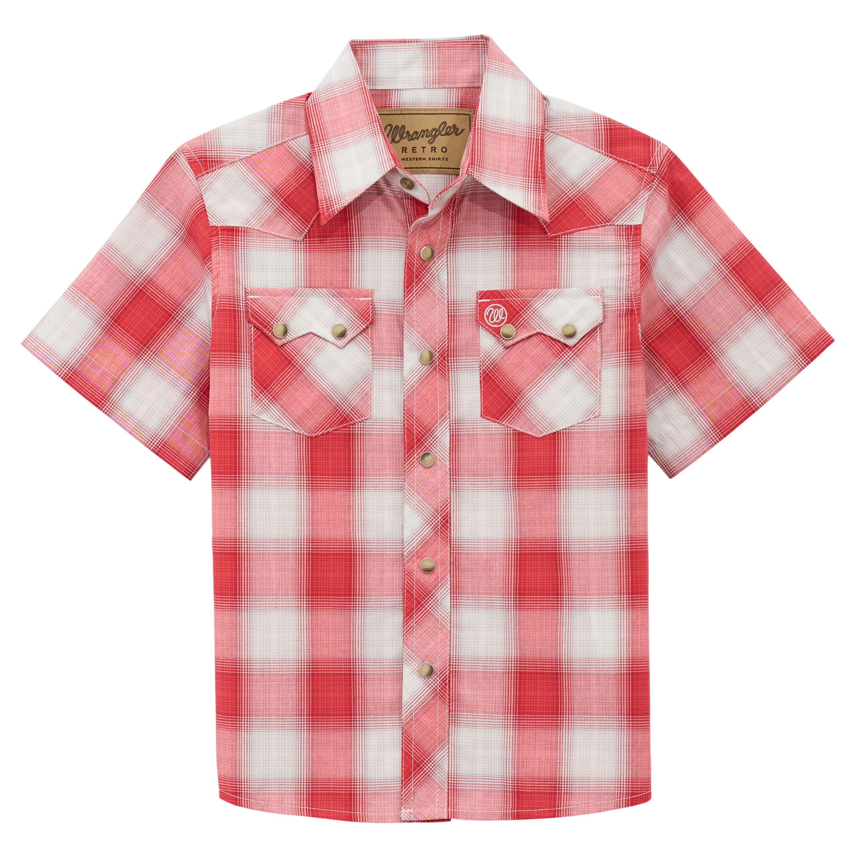 Boy's Retro Short Sleeve Western Snap Shirt