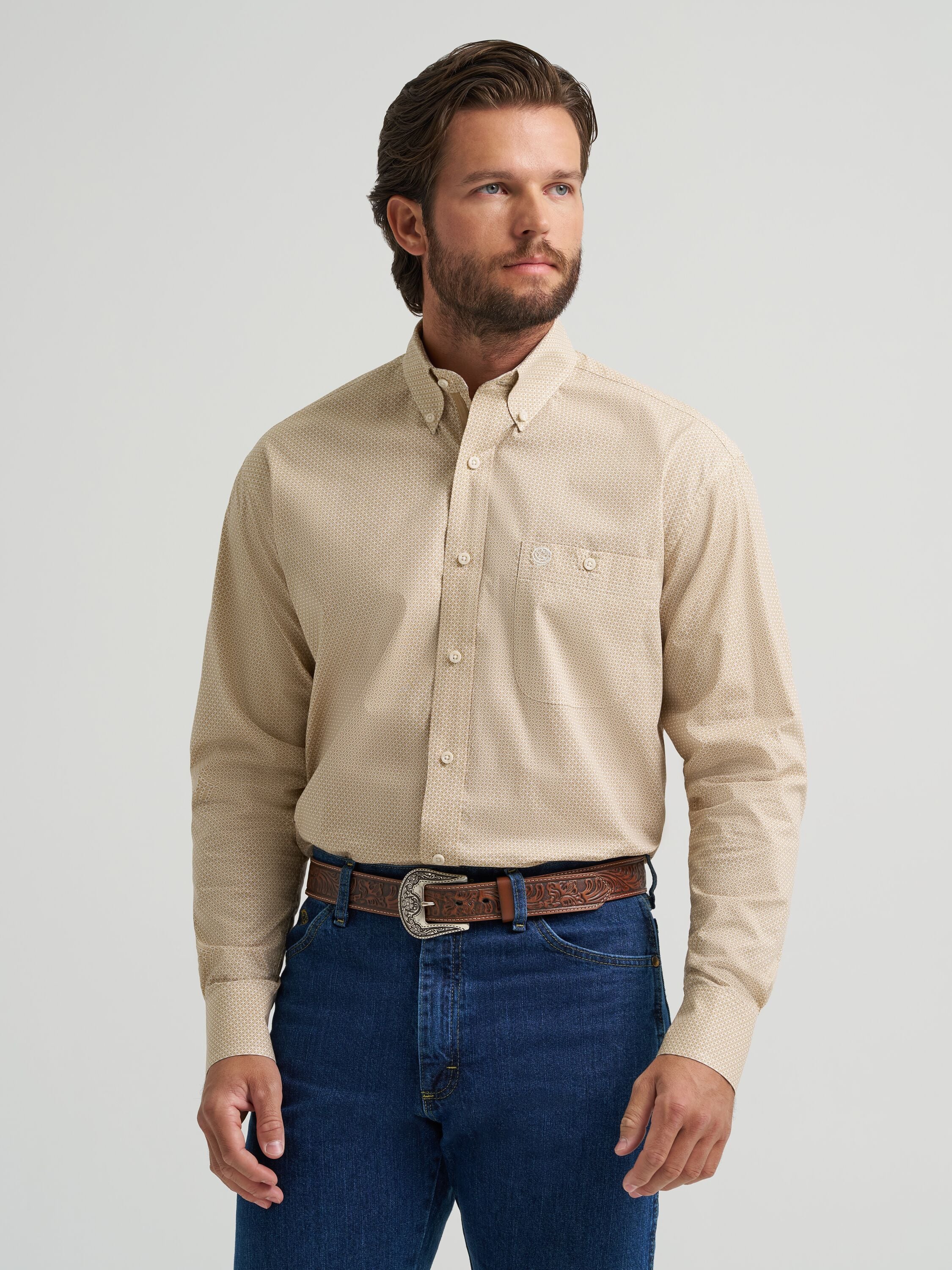 Men's George Strait Long Sleeve Button Down One Pocket Shirt
