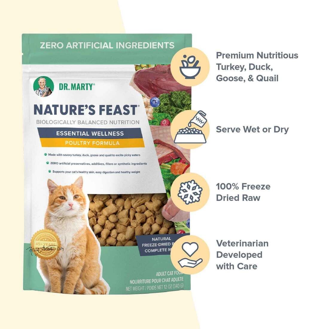 Nature's Feast Essential Wellness Poultry Freeze Dried Raw Cat Food
