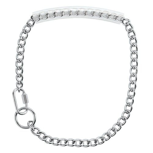 24" Chain Goat Collar with Rubber Grip Chrome Plated