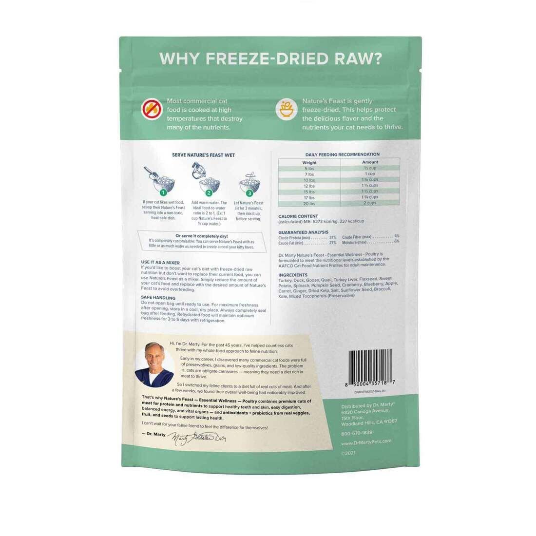 Nature's Feast Essential Wellness Poultry Freeze Dried Raw Cat Food