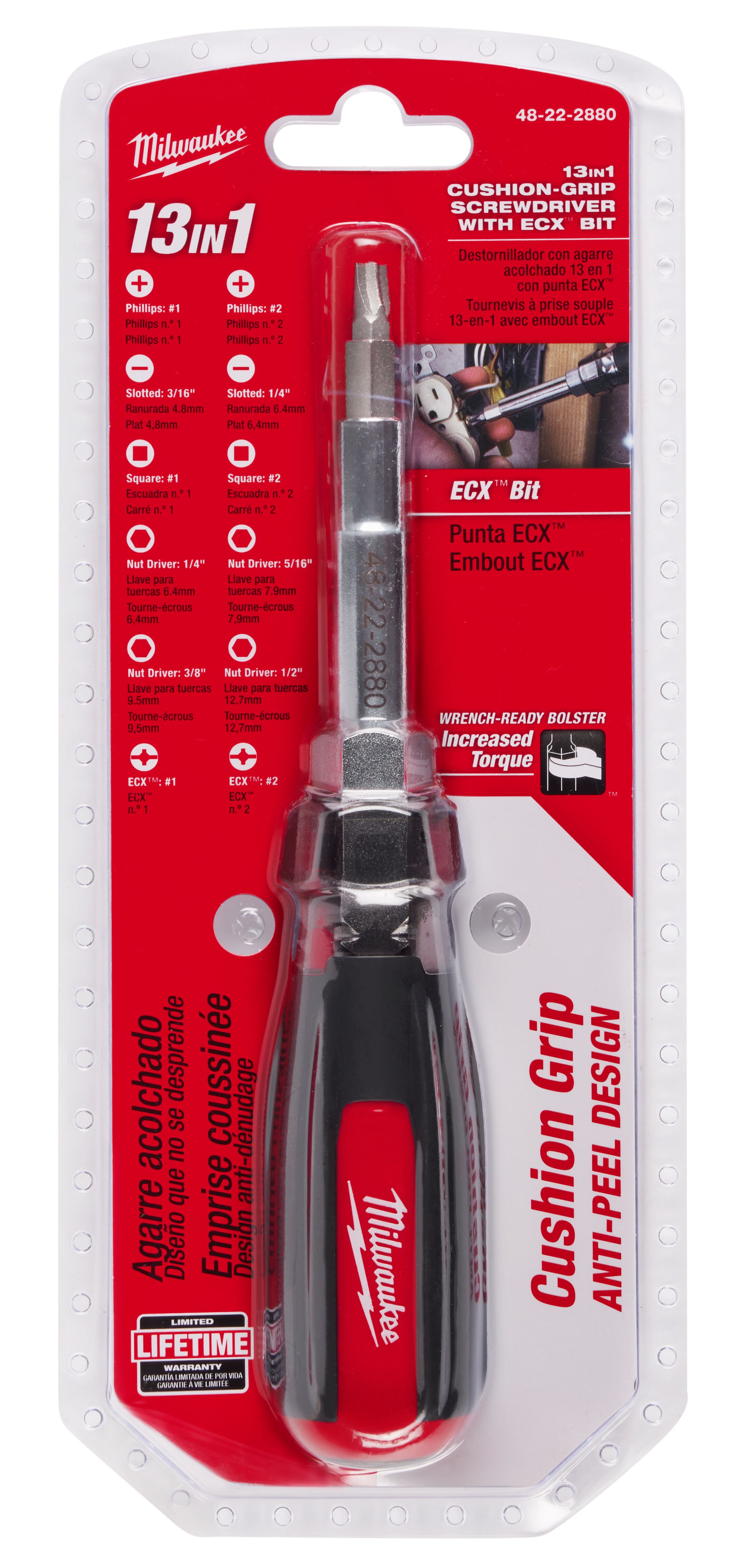 Milwaukee 13 in 1 Cushion-Grip Screwdriver with ECX