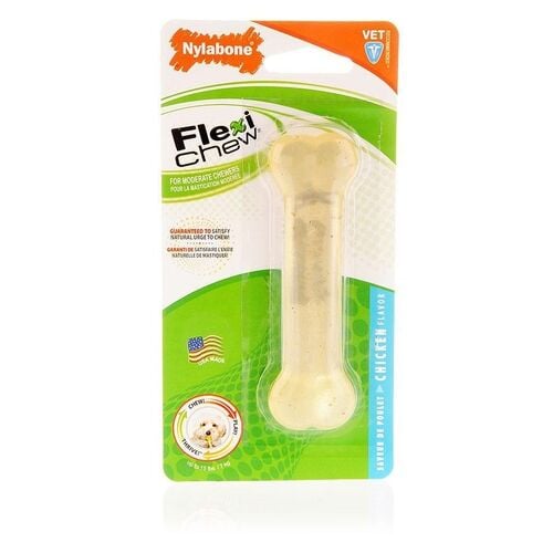 Flexi Chew Wolf Chicken Flavored Bone Dog Chew Toy - Moderate Chew