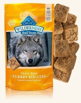 Wilderness Trail Treats Grain Free Natural Crunchy Dog Treat 10 oz Bag - Turkey Biscuit