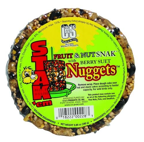 9.88 oz Fruit & Nut Snak Stak'em Bird Suet Cake