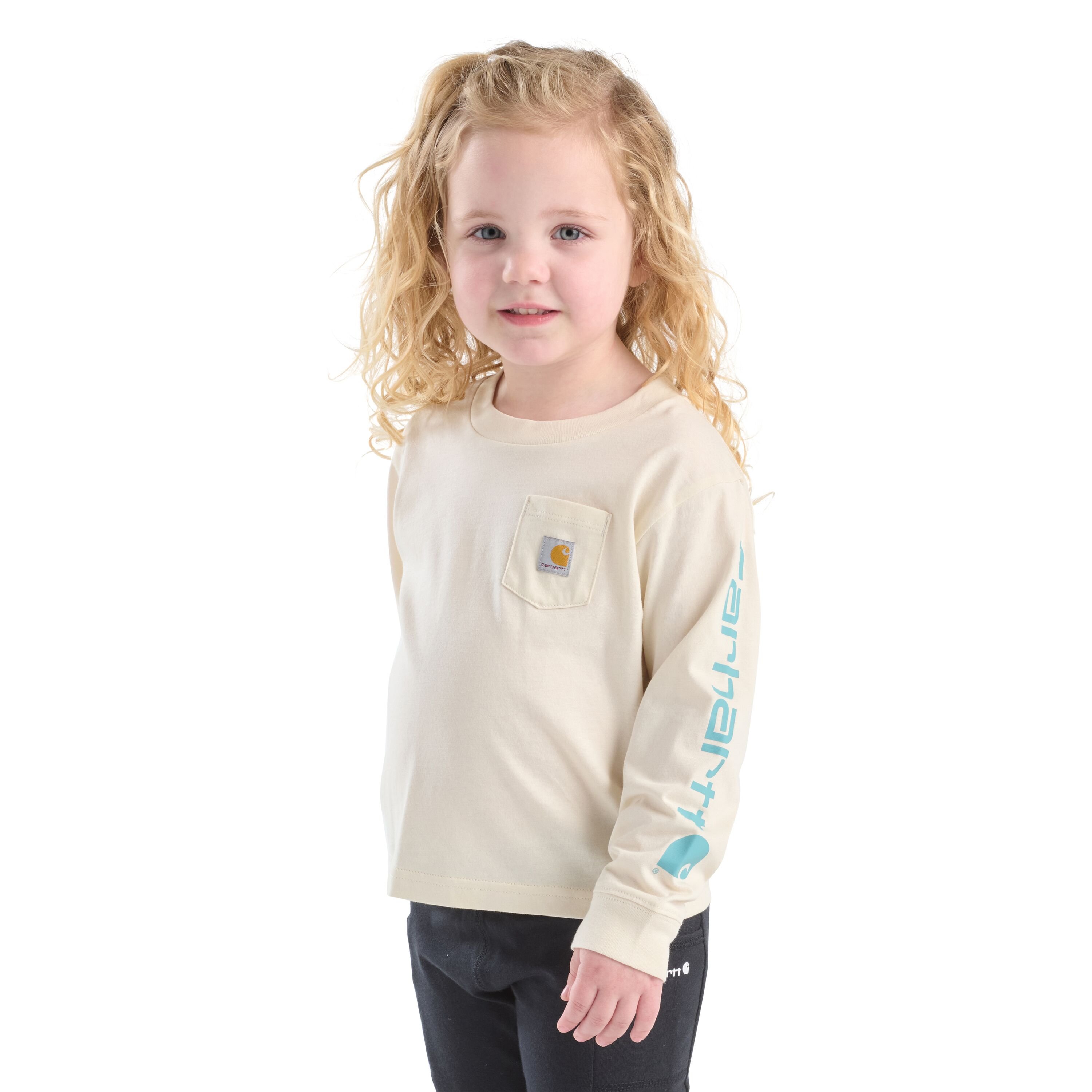 Girl's Long-Sleeve Graphic Pocket T-Shirt