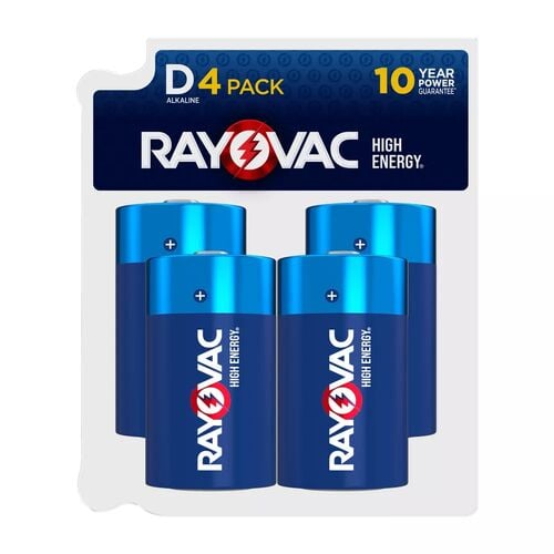 Rayovac High-Energy D-Cell Alkaline Battery - 4 Pack