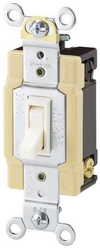 15 A, 125 VAC, Framed Grounded Ivory Toggle Switch