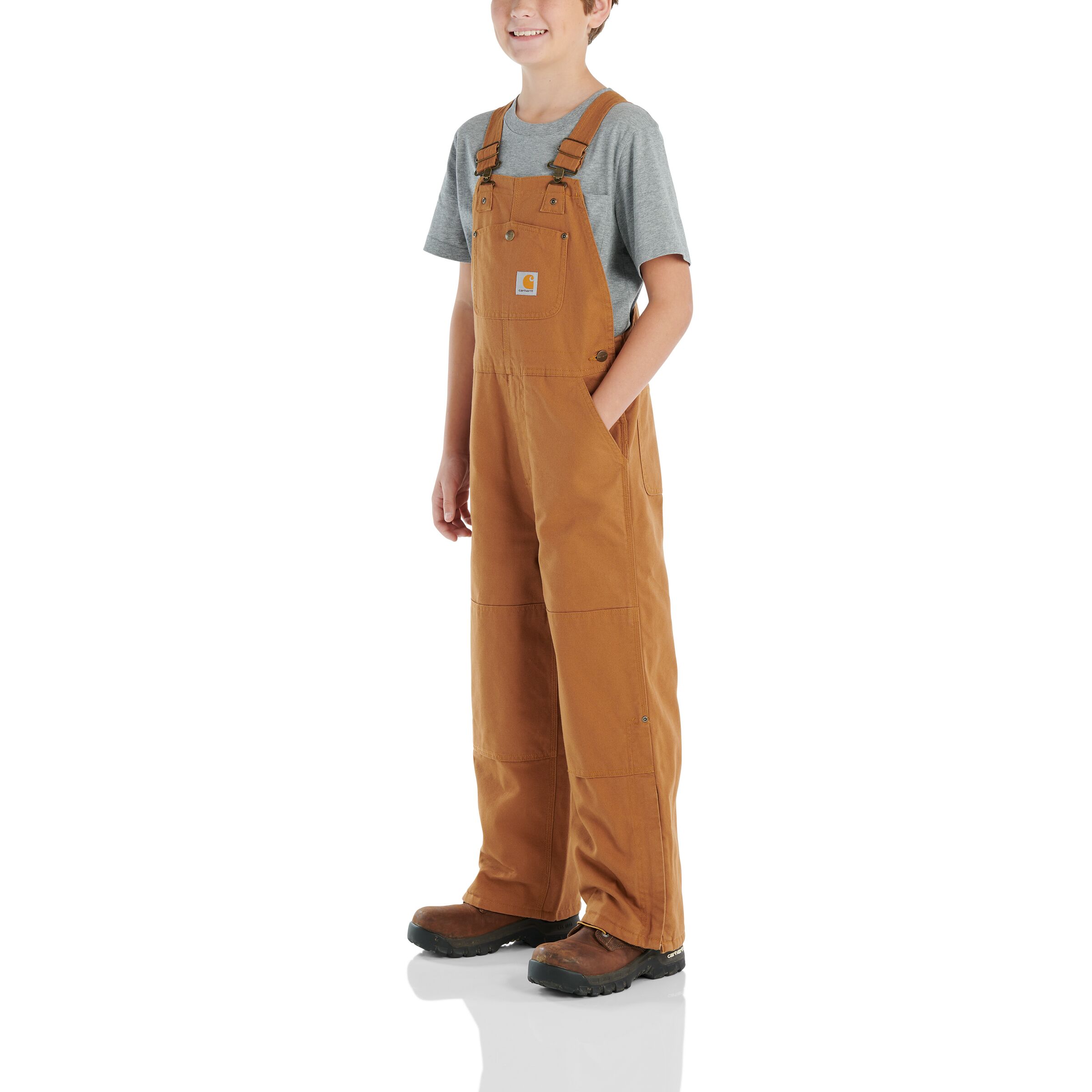 Youth Quilt-Lined Canvas Bib Overalls