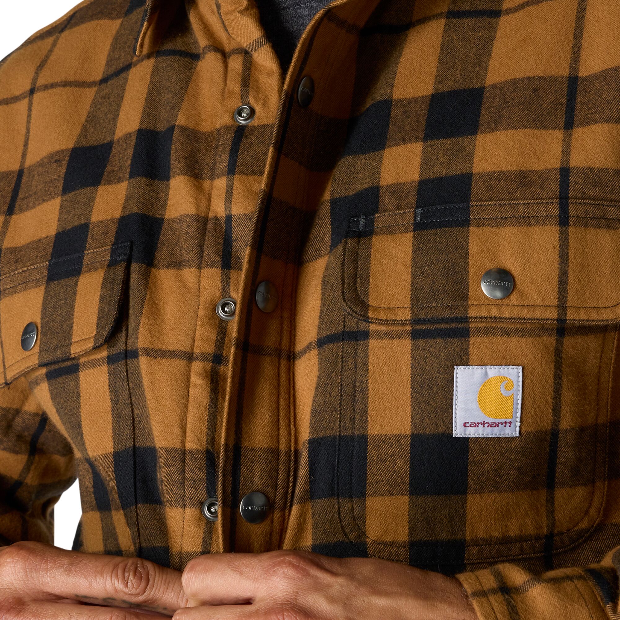 Carhartt Men's Relaxed Fit Flannel Sherpa-Lined Shirt Jac