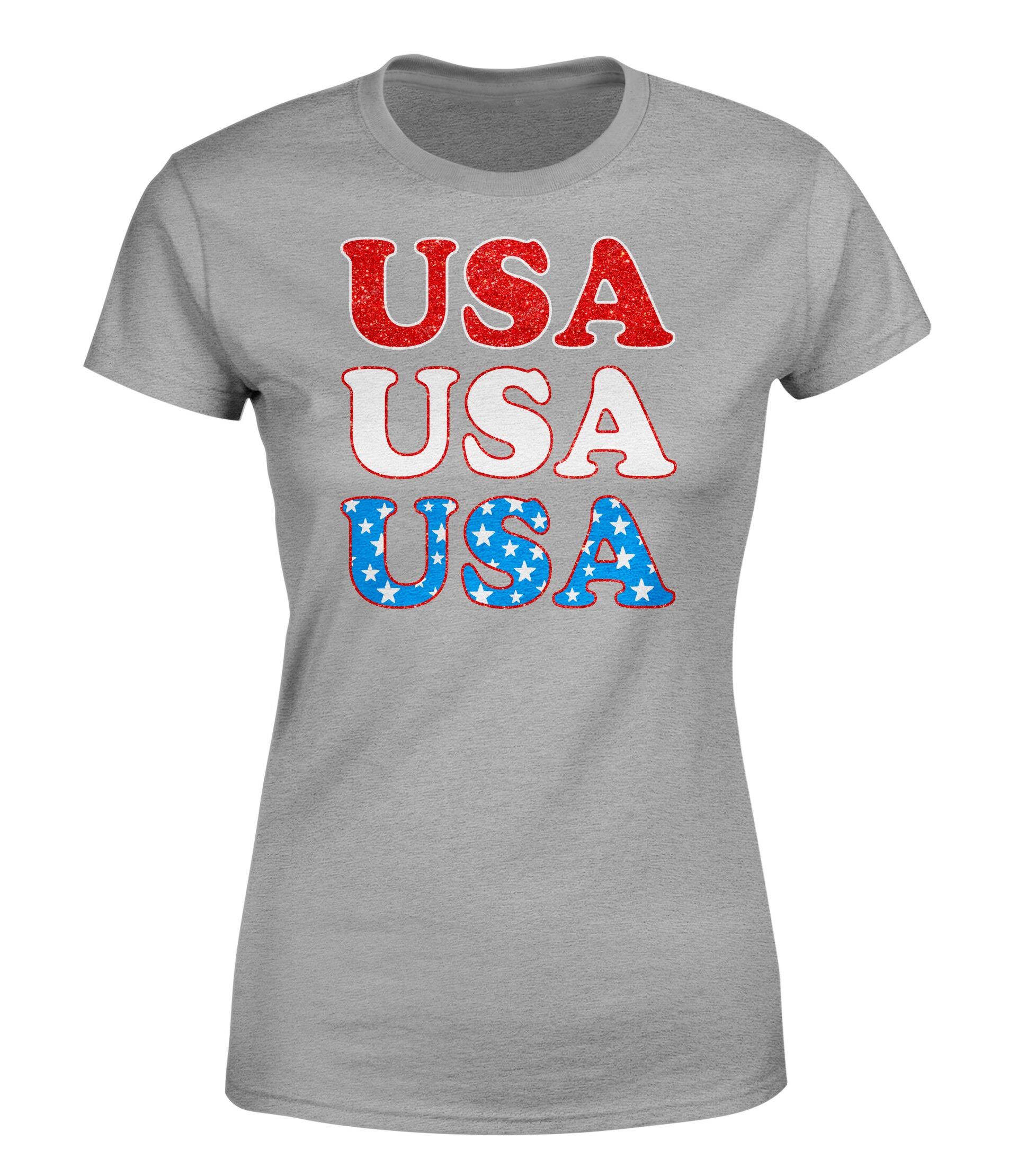 Women's Multiple USA Short Sleeve T-Shirt