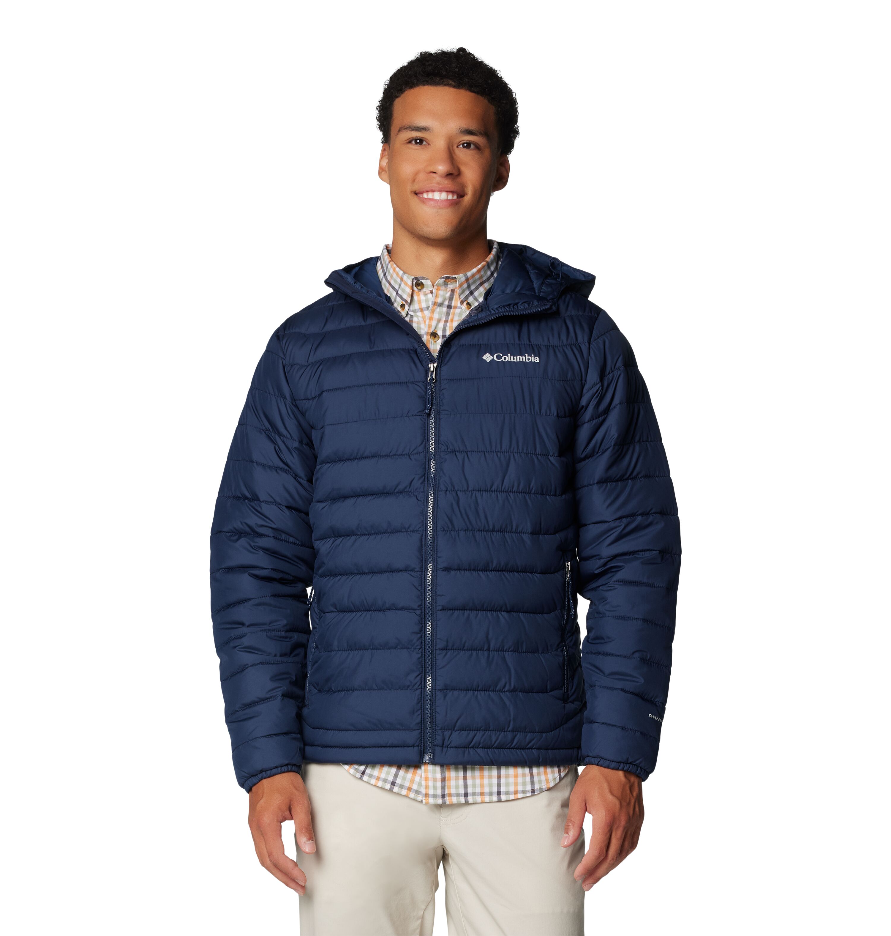 Columbia hooded puffer jacket ネイビー Columbia - Mens Down Puffer Jacket W/ Removable Hood. Omni-Heat