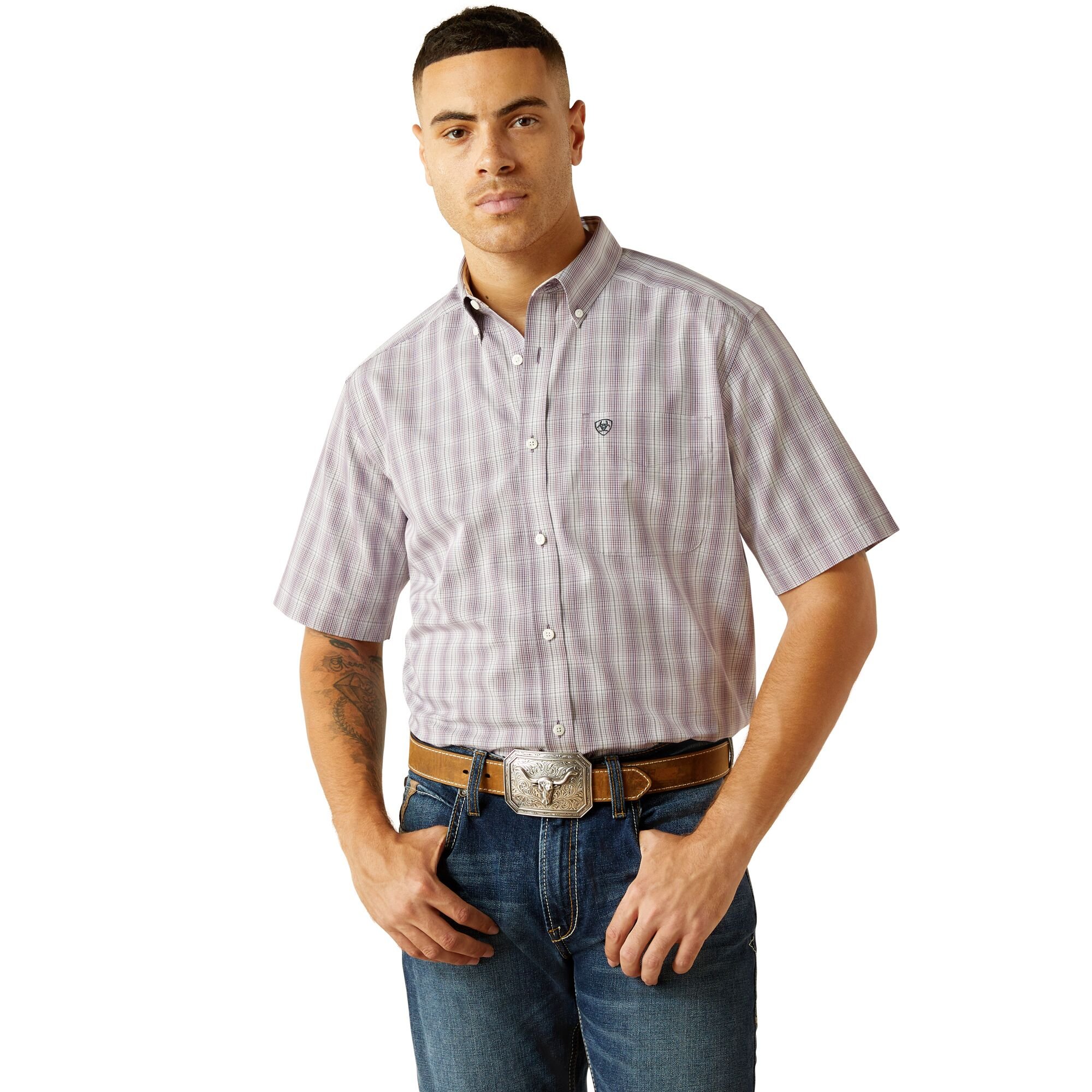 Men's Wrinkle Free Roy Short Sleeve Button Shirt