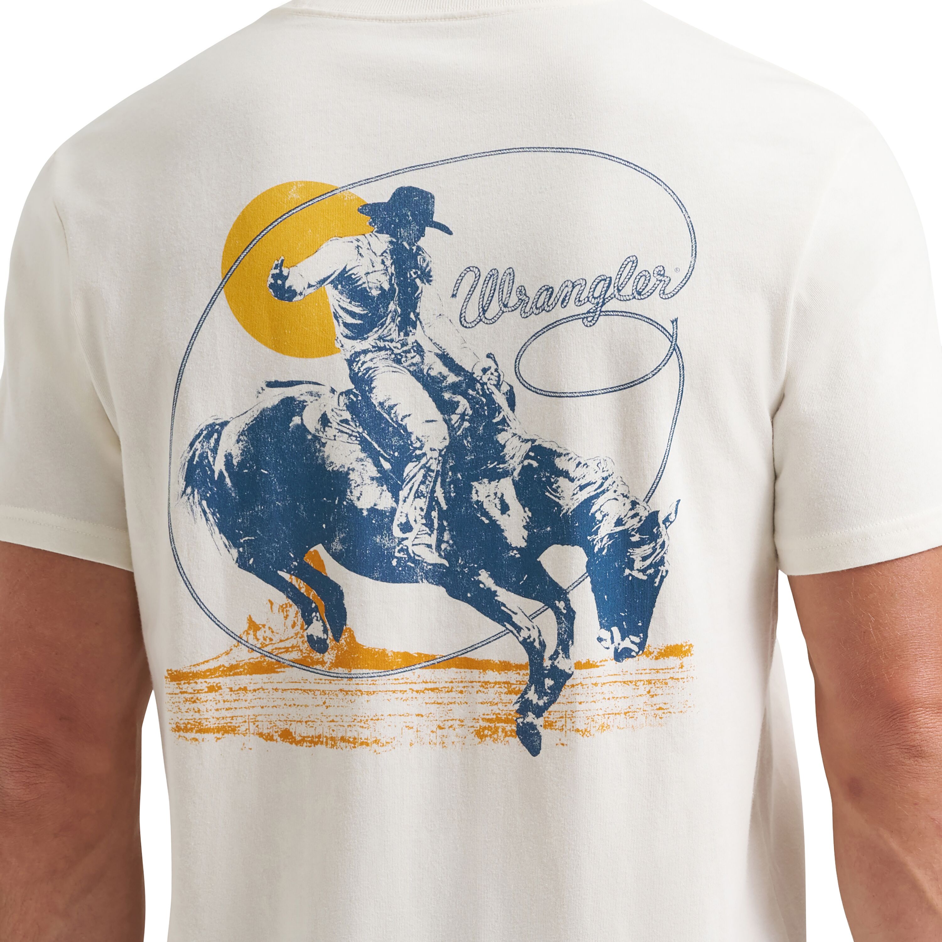 Men's Lassoing Cowboy Back Graphic T-Shirt