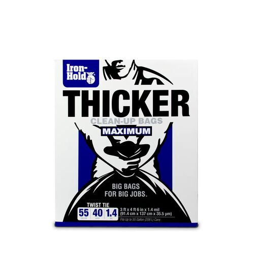 55 Gallon Thicker Clean-Up Twist Tie Bags - 40 Count