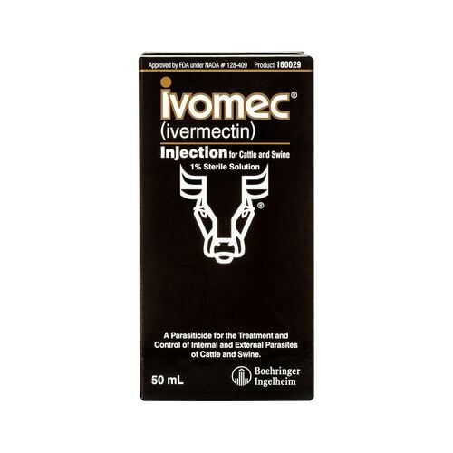 IVOMEC 1% Injectable Wormer for Cattle & Swine - 50 mL