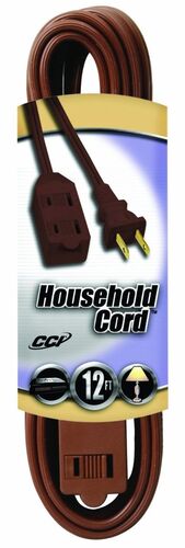 16/2 Gauge 12' Brown Indoor Extension Cord
