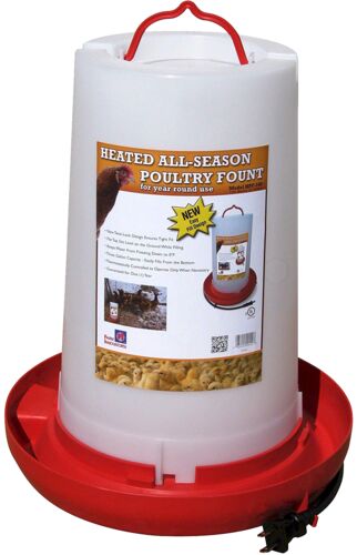 3 Gallon Heated Poultry Fountain - 100 Watts