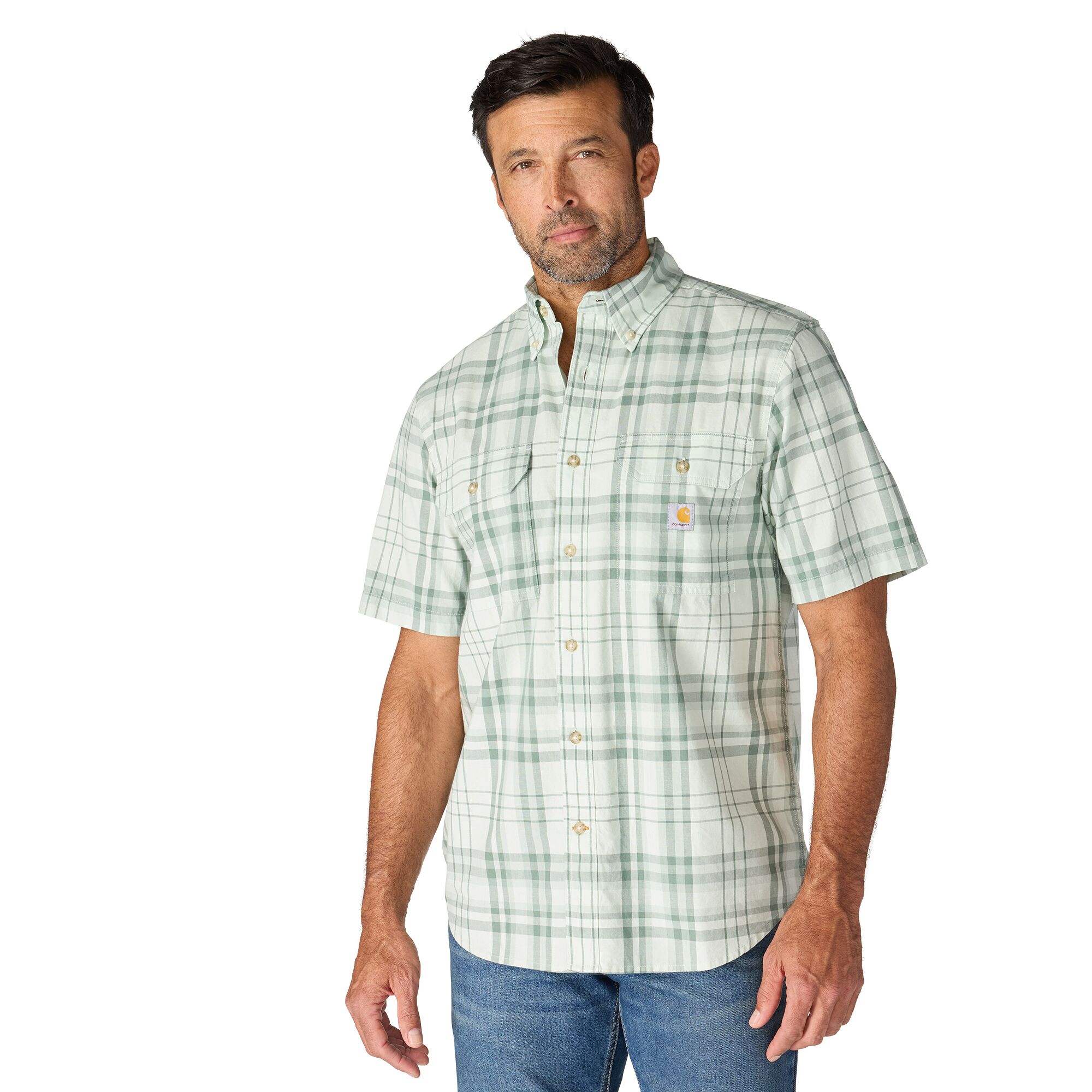 Carhartt Men's Fort Loose Fit Short Sleeve Plaid Shirt