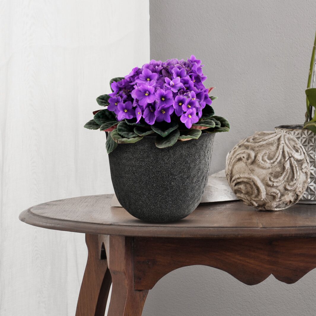 12" Round Textured Planter