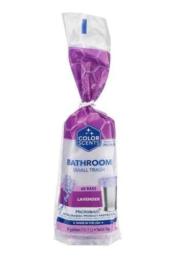 4 Gallon Lavender Scented Small Bathroom Trash Bags - 60 Count