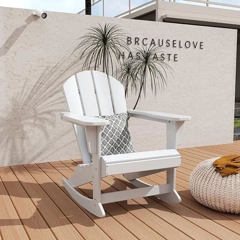 Trapper's Peak Adirondack Rocking Chair in White