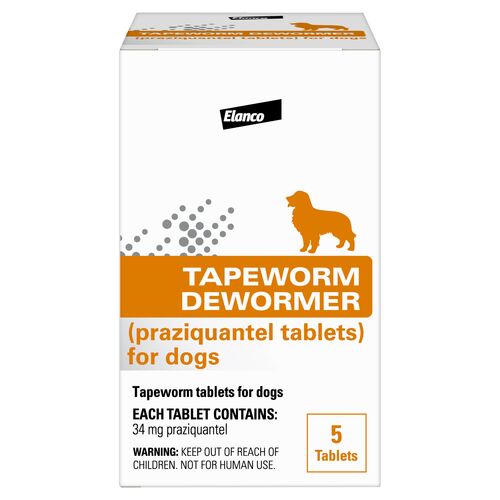 Tapeworm Dewormer (praziquantel tablets) for Dogs and Puppies 4 Weeks and Older - 5-Count
