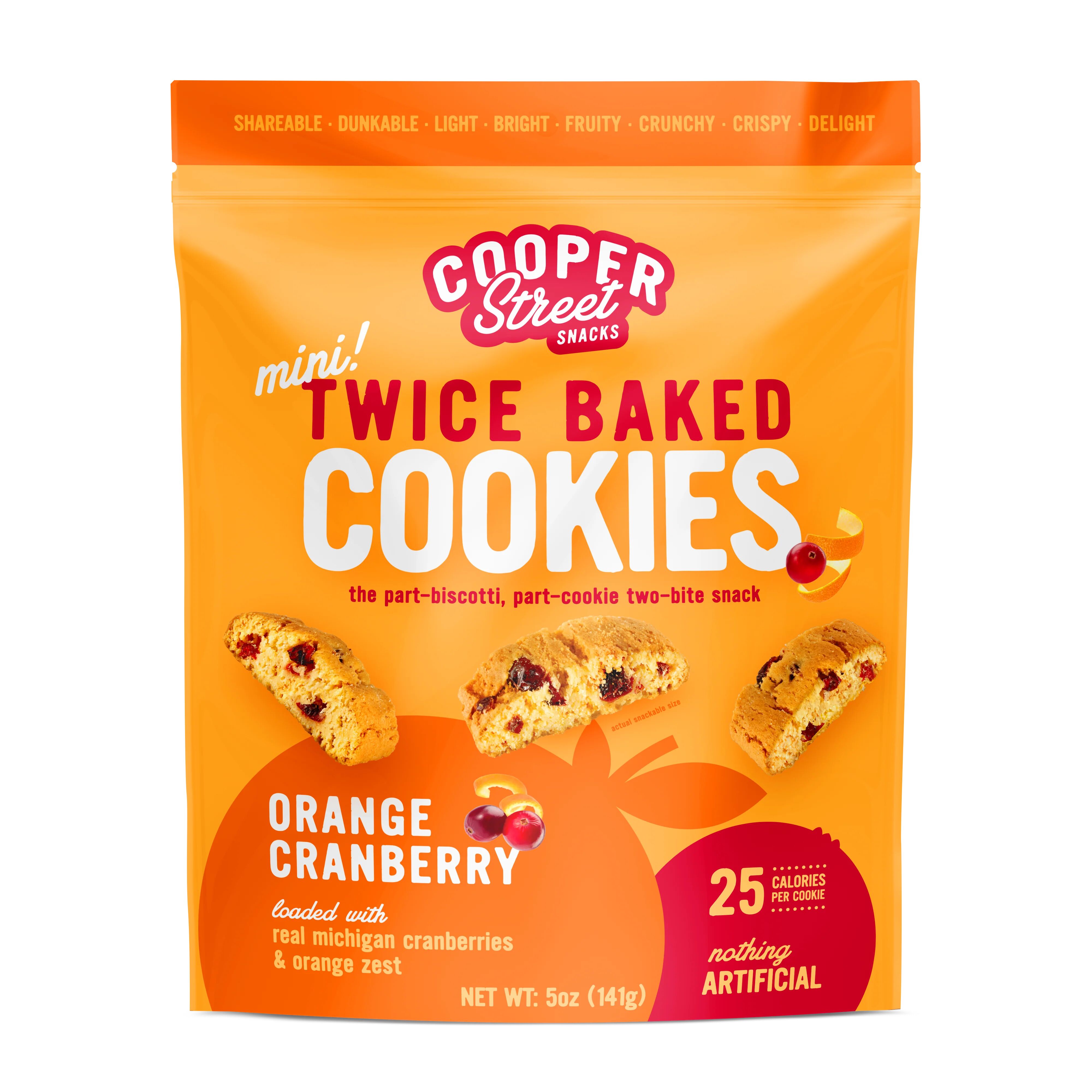 MANN TWICE BAKED 送料 Cooper Street Snacks Mini Twice Baked Orange Cranberry Cookies - 5 oz