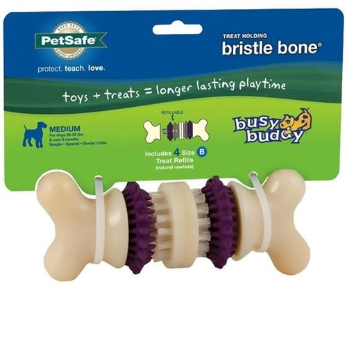 Busy Buddy Bristle Bone Dog Toy - Medium