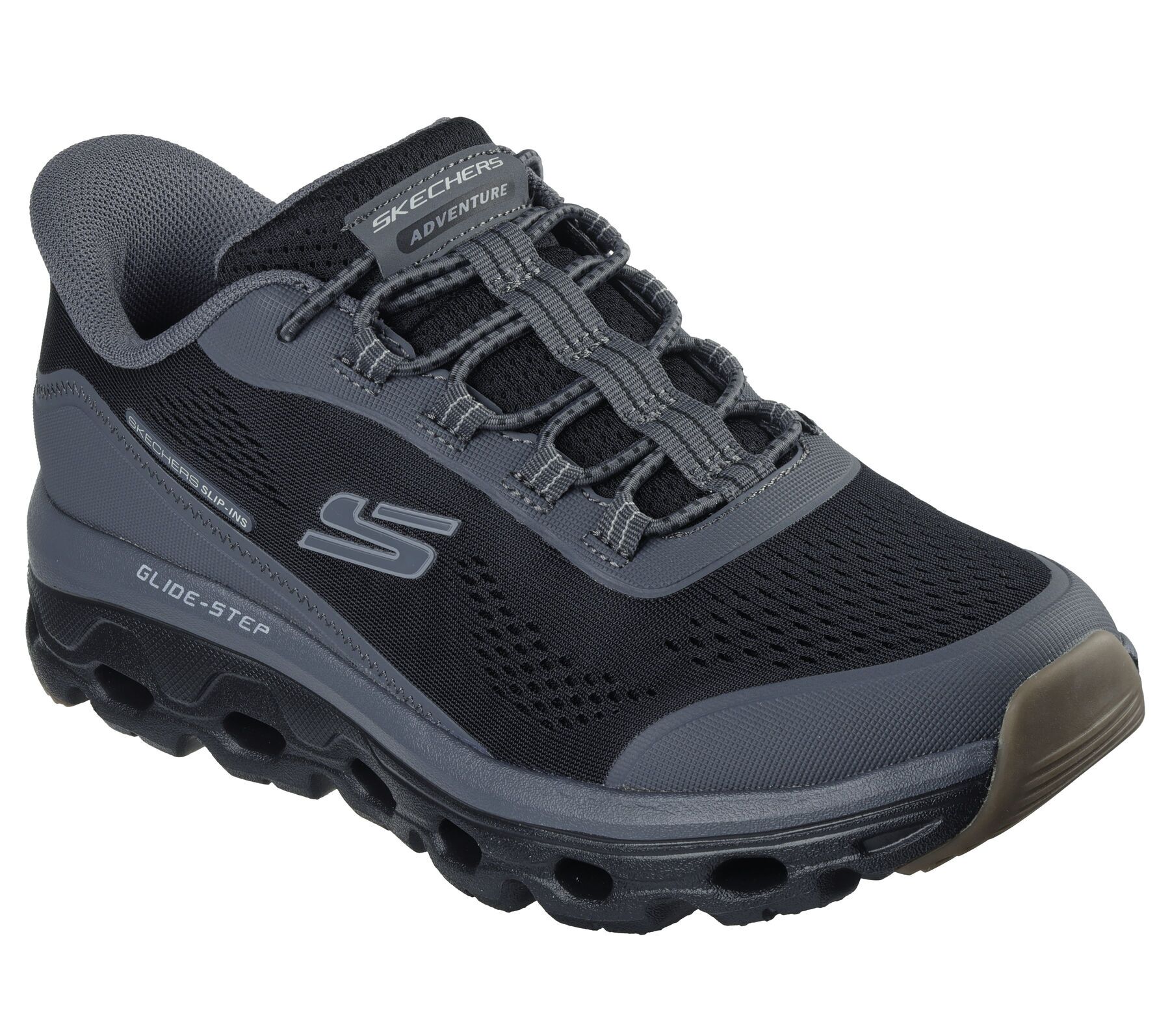 Skechers Men’s Black Athletic Sneakers with Gray Sole Men main image 4