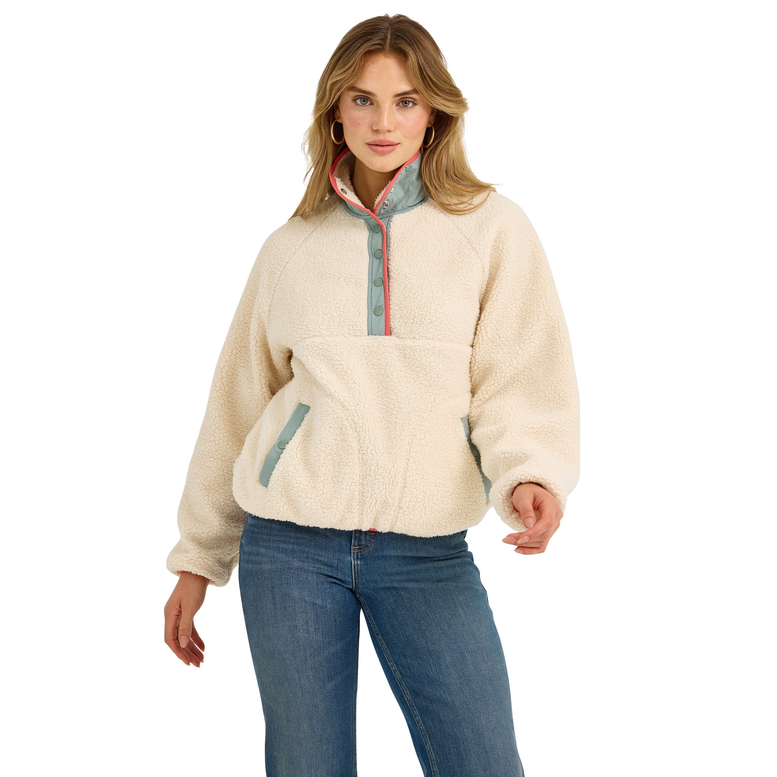 Women's Retro Half-Snap Sherpa Pullover