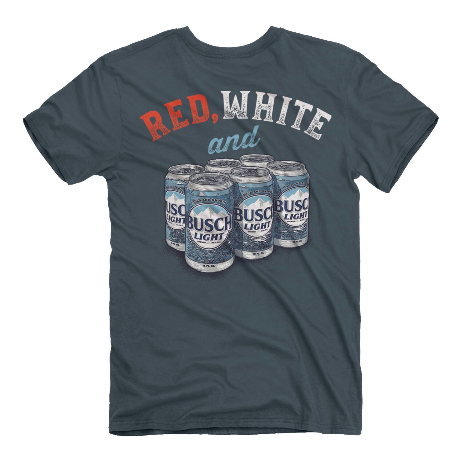 Men's Red, White & Busch Short Sleeve Graphic T-Shirt