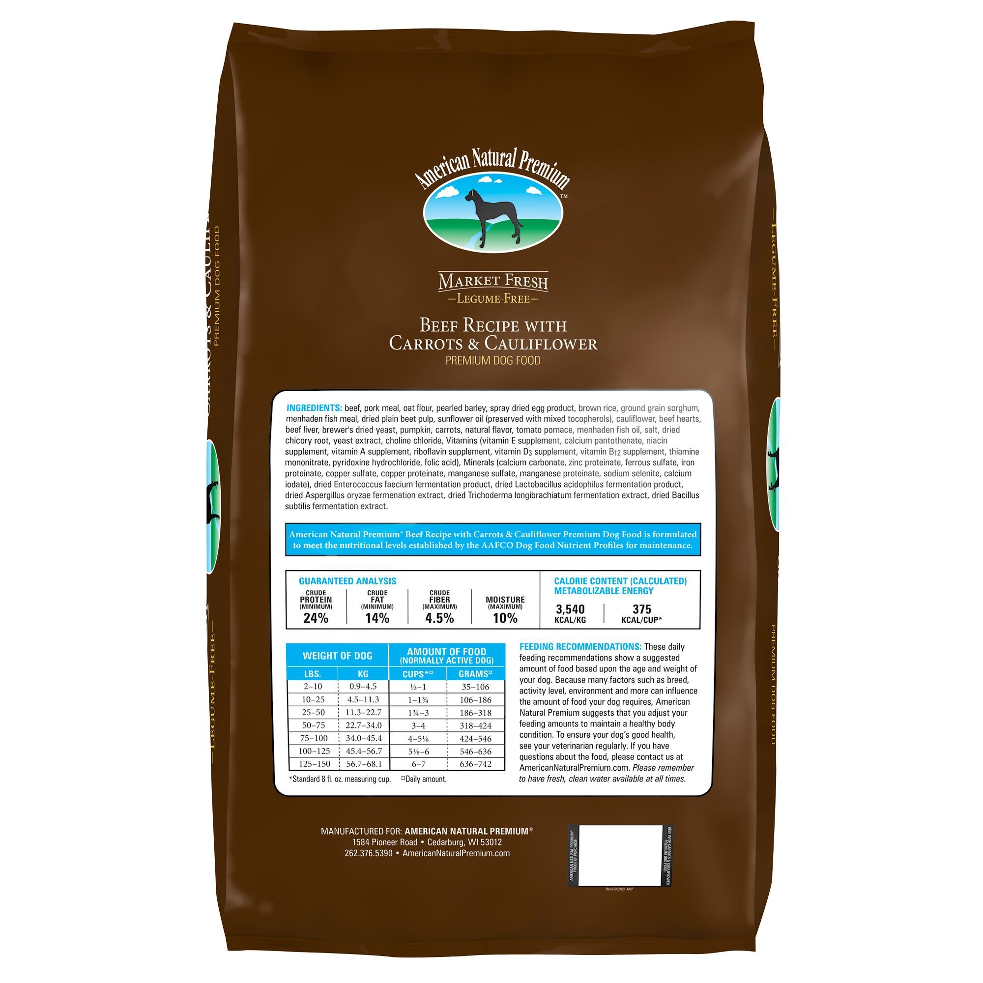 Beef Recipe with Carrots & Cauliflower Premium Dog Food
